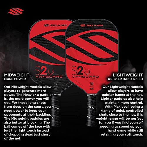 Selkirk Sport Vanguard Hybrid Pickleball Paddle | Carbon Fiber Pickleball Paddle with a Polypropylene X5 Core | Pickleball Rackets