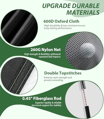 Golf Net, 10x7ft Golf Hitting Aid with Mat, Designed for Outdoor & Indoor Use, Practice Nets for Backyard Driving Real Balls, Ideal Gifts for Men Dad Husband & Golfers