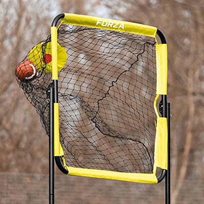 FORZA Football Snap & Pass Trainer Net | 8ft Quarterback Target Net with Adjustable Angles, Durable Steel Frame, and Portable Caster Wheels