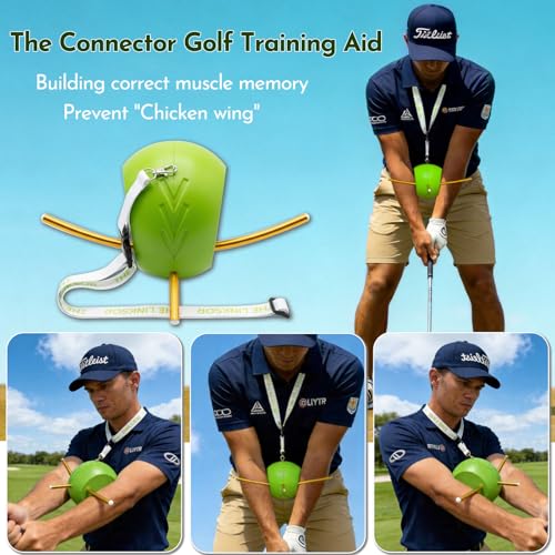 RILL 2-in-1 Golf Training Aid Set, Golf Swing Trainer for Posture Correction, Upgraded Memory Foam Smart Ball with Lanyard & Lead Wrist Trainer Brace for Muscle Memory, Corrects Chicken Wing