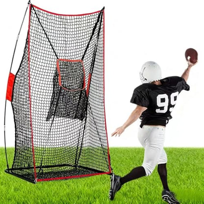 Football Kicking Throwing Net - Heavy Duty Portable Kicking Goal Cage with Target - 4x7FT Professional Trainer for Coaches Youth Indoor & Outdoor Games