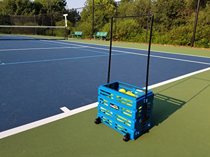Tourna Ballport Deluxe Tennis Ball Hopper with Wheels - style: Blue