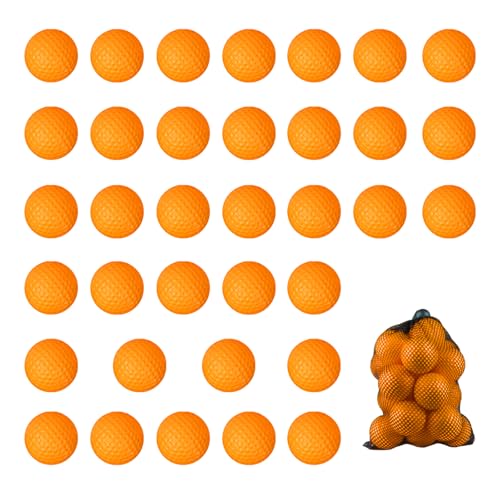 Foam Golf Practice Balls (Pack of 20/Pack of 35),Realistic Feel and Limited Flight Practice Golf Balls for Backyard,Soft Training Golf Balls for Indoor or Outdoor - color: Orange