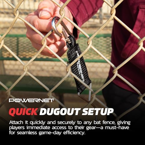 PowerNet Dugout Organizers, Softball & Baseball Bat Fence Rack, Multi-Clip Gear Hanger, Two Fence Hooks or Dugout Bundle, Baseball Coaching Accessories, Baseball Equipment Dugout Organizer with Hooks - style: Fence Hooks