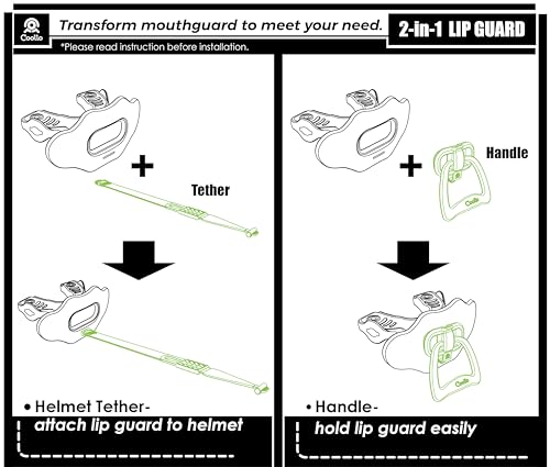 Football Mouth Guard Lip Guard 2-in-1 Transformer Pacifier Football Sports Lip Protector for Adults & Youth USA Flag & Fangs Mouthpiece (Case Included)