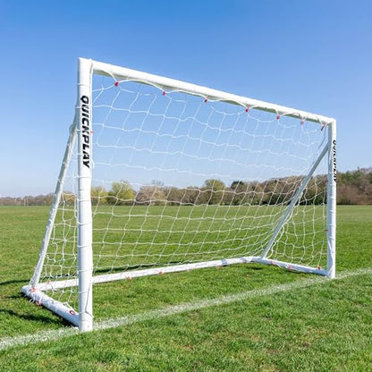 QUICKPLAY Q-Fold Soccer Goal | 30-Second Folding Design for Easy Setup | Portable & Weatherproof uPVC Soccer Goal for Backyard | Durable Post for Adults & Kids - style: 8 x 5'