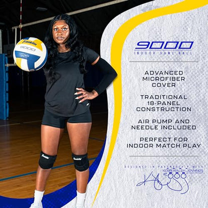 Franklin Sports Indoor Training + Match Volleyballs - Premium 9000 + 6000 Official Size Adult + Youth - Ball + Air Pump