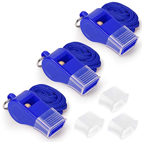 Fya Whistle with Lanyard and Mouth Grip, Super Loud Sports Whistles, Perfect for Coaches, Referees, Emergency, Lifeguard, Survival, Outdoor - color: Blue