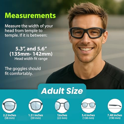BLUE CUT Safety Outdoor Sports Goggles Unisex Anti Fog Ideal For Basketball Racquetball - color: Black