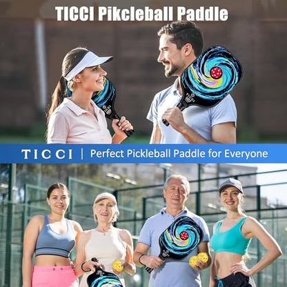 Pickleball Paddles Set of 2, USAPA Approved Fiberglass Pickleball Set with 4 Balls & Carry Bag, Lightweight Rackets for Beginners & Adults - color: Vortex 1