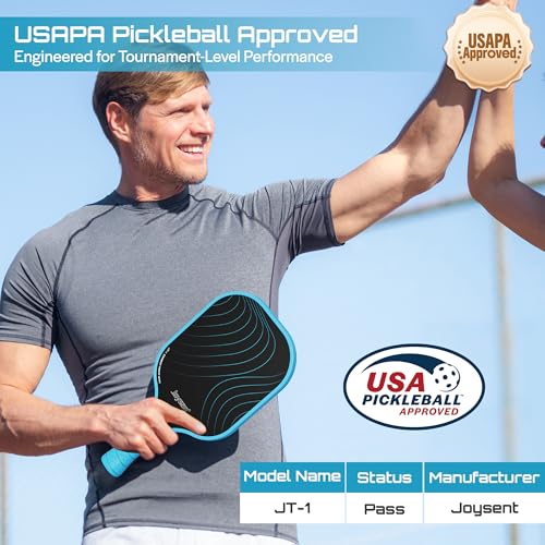 Pickleball Paddles Set, USAPA Approved Carbon Fiber Pickleball Set of 2 with Beginner Pickleball Rackets, Indoor Outdoor Pickle Balls for Adults Men Women, JT-1 - color: Blue
