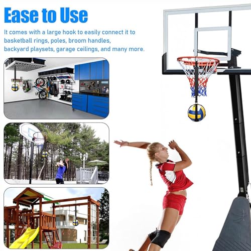 Worparsen Volleyball Rebounder Volleyball Spike Training Aid Volleyball Spike Trainer Length Adjustable Simple Installation Training Tool