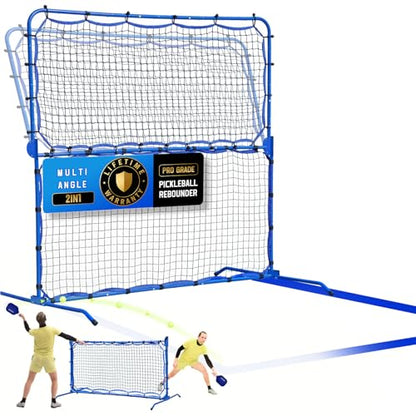 Pickleball Practice Rebounder Net Adjustable Angle for Dinks Volleys Solo Team Training Equipment, Mini Pickle Ball Net Portable Trainer for Outdoor Driveway Backyard Indoor Garage, Easy Setup - size: 6X6FT Adjustable