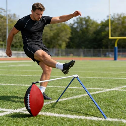 Portable Football Kicking Stand with Lightweight Aluminum Frame for Easy Transport Stand Easy Various Aluminum Kicking with Long-Lasting Featuring Use Rust-Resistant Height Frame Adjustable Football