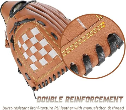 Baseball Glove,Baseball Softball Mitt,Ergonomic Design - Comfortable and Durable Mitt for Kids Youth Adults Training and Beginner