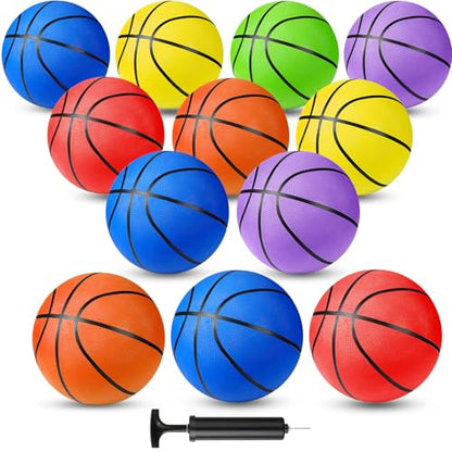Jerify 12 Pack Official Size Rubber Basketballs for Kids Child Junior Youth Indoor Outdoor Sports Basket Balls with Pump Back to School Student Gifts Operation Christmas Bulk Items - size: Size 6, 28.5"