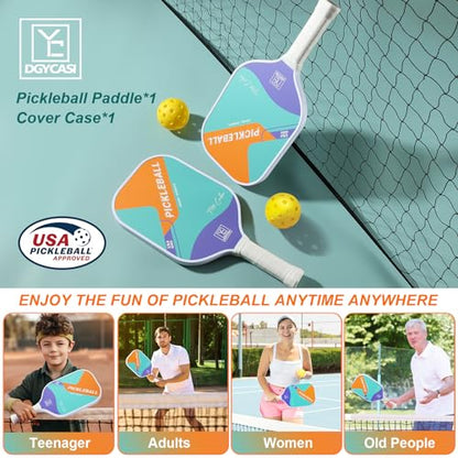 YC DGYCASI 16mm Pickleball Paddles Professional, USAPA Approved, T700 Carbon Fiber Pickleball Paddle Thermoformed, High Grit & Spin, 5.5” Elongated Handle, Handle Girth 4.25”, 8.3oz, with Cover Case - color: Orange