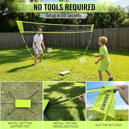 Portable Badminton Net (Green, 9X5 Ft)