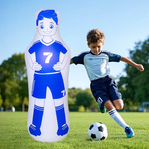 ZHUYNXIR Inflatable Soccer Dummy, Soccer Training Equipment, Inflatable Dummy Goalkeepr Air Mannequin Free Kick Wall Goalkeeper Defender Training for Children Adults - color: 120 dummy-blue