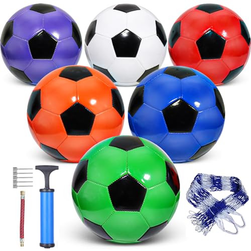 6-Pack Christian Charity Donation Soccer Balls with Pump, Sizes 5/4/3, Deflated Bulk Set for Samaritan's Purse Operation Christmas - size: Size 5