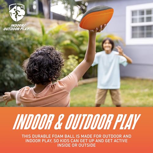 NERF Turbo Jr. Kids Foam Football - Classic Foam Football for Kids - Indoor + Outdoor Soft Foam Ball - Kids Mini Soft Foam Ball - NERF Toy Football for Kids - Easy Throw + Catch Youth Football
