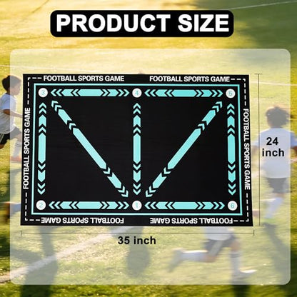 Soccer Training Mat Football Footstep Training Mat 35X24 inch Soccer Training Equipment Improve Strength, Agility and Coordination, Anti-Slip Silent for All Ages Footwork & Ball Mastery