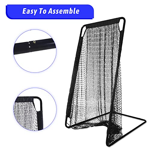 Kapler Football Kicking Cage Net - 81" x 41" Football Field Goal with Heavy Duty Steel Extra Deep Pocket and Holder Tee for Youth Punting & Place Kicks Backyard Indoor Outdoor Use