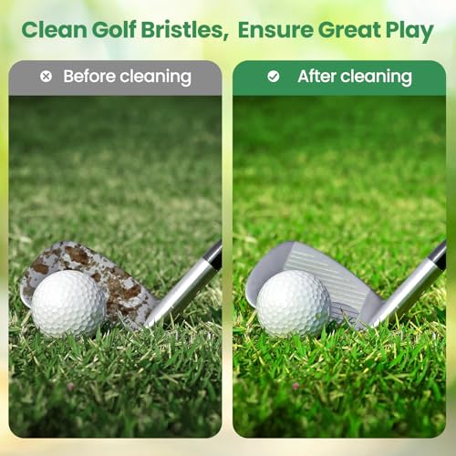 POIKSHARK Golf Club Brush and Club Groove Cleaner with Retractable Zip-line and Aluminum Carabiner Cleaning Tools - color: 4 Pack-Black/Red/Blue/Green