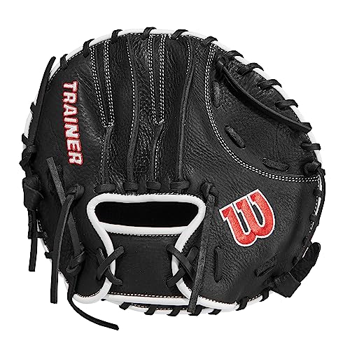 Wilson Trainer Baseball Gloves - Black/Red - style: Infield - Pancake