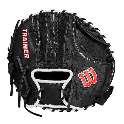 Wilson Trainer Baseball Gloves - Black/Red - style: Infield - Pancake