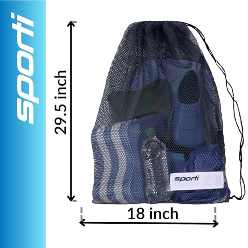 Sporti Swimming Equipment Bags, Mesh Drawstring Backpack,Swim Bag for Swimmers,Mesh Backpack for Beach - color: Navy, style: 1. Mesh Bag