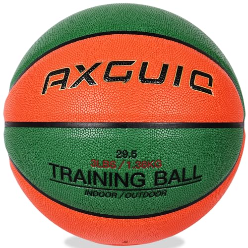 3LBS/2.2LBS Weighted Heavy Basketball 29.5/28.5" Training Equipment for in& Outdoor Improving Dribble Up Handling Dribbling, Passing&Rebounding Skills Weighted Training Basketball (Size 7/6) - color: 3LBS-Weighted Basketball-Orange,Green, size: Size 7 Adu