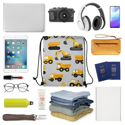 Beam Backpack Large Capacity Drawstring Sack Waterproof Sackpack for Basketball Volleyball Sports Gear Men Women, Construction Trucks Bags - color: Picture (747)