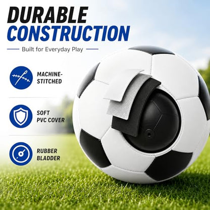 Soccer Ball Size 5 Size 4 Size 3 Size 2 with Pump Deflated - Single, 2 or 3 Pack Official Size Indoor Outdoor Training - Gift for Toddler Kids Youth Teens Adult 1-3 5-8 8-12 12+ Years Old Boys Girls