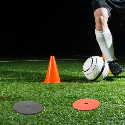 FUOYLOO 5pcs Soccer Marker Plates Football Training Sign Discs Multi-Color Flat Plastic Agility Markers Non-Slip for Soccer Field Drills and Exercise Training