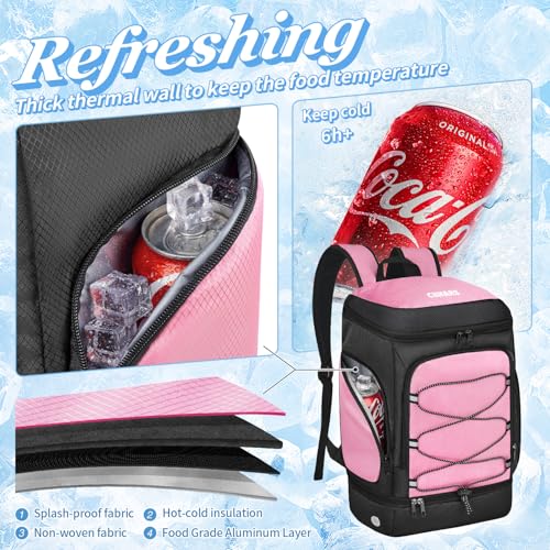 Soccer Bag - Soccer Backpack with Ball Holder,Sport Equipment Bags gifts for soccer stuff Water resistant Includes Separate Cleat Fit Basketball Volleyball Football - color: sport soccer bag 2025 PINK