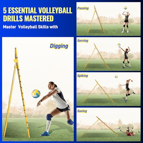 SPOYNAL 7x4 FT Volleyball Rebounder Net, 5-Angle Volleyball Training Equipment, Adjustable Rebounder Net Practice Setting, Spiking, and Bumping, Practice Net for Baseball, Softball, Lacrosse, Soccer