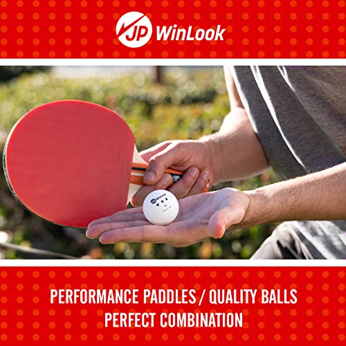 JP WinLook Ping Pong Paddles Sets - Portable Table Tennis Paddle Set with Ping Pong Paddles Professional Case & Ping Pong Balls - Premium Table Tennis Racket Player Set for Indoor & Outdoor Games - style: Red/Black 2 Paddle Set