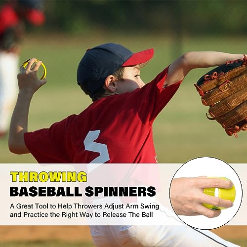 Tomaki Baseball Throwing Trainer, Baseball Pitching Trainer Throwing Spin Trainers, Softball Spinner for Pitchers Baseball Speed Ball Baseball Training Equipment-4 Packs
