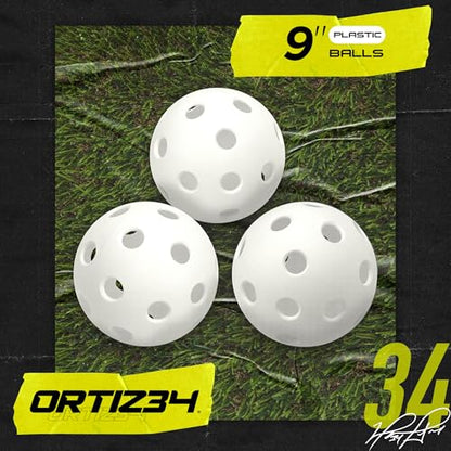 Ortiz34 Bat & Ball Set - Graffiti Plastic Bat & Ball Homerun Set- David Ortiz Backyard Baseball Set for Youth, Kids, Teenagers, Adults (Bat & Ball Set, Blue)