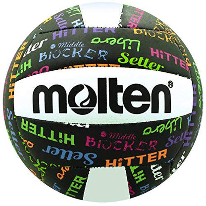 Molten Recreational Volleyball - color: Black/ Neon Colors