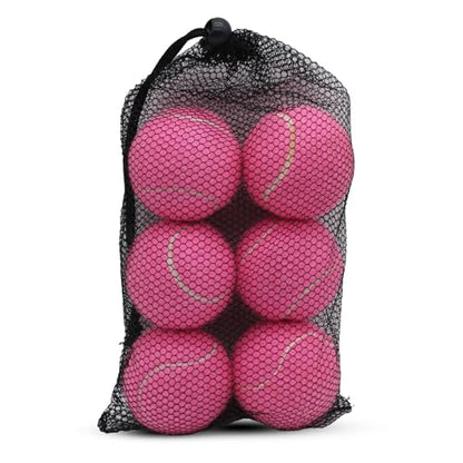 SHYUJAJIE Tennis Balls, 6 Pack Training Tennis Balls,High Elasticity Practice Balls for Beginner, Playing Balls for Dogs - color: Pink