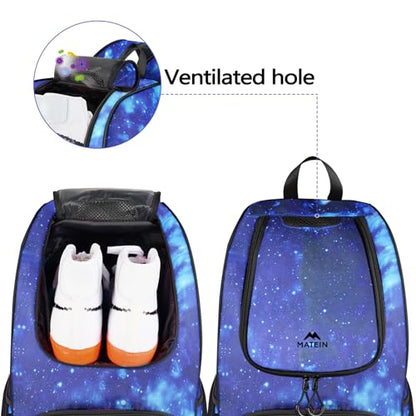 MATEIN Basketball Bag, Sturdy Soccer Bag with Ball Holder & Shoe Compartment, Large Basketball Backpack for Training Equipment, Water Resistant Sports Ball Backpack Fits Volleyball Football, Colorful - color: Galaxy Blue