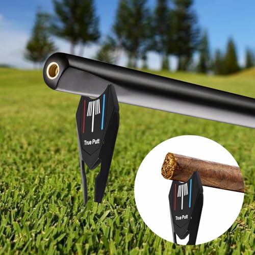 Golf Divot Repair Tool Set with Magnetic Ball Marker & Hat Clip, Black/Silver Stylish Golf Accessories for Men Women, Ideal Golf Gift