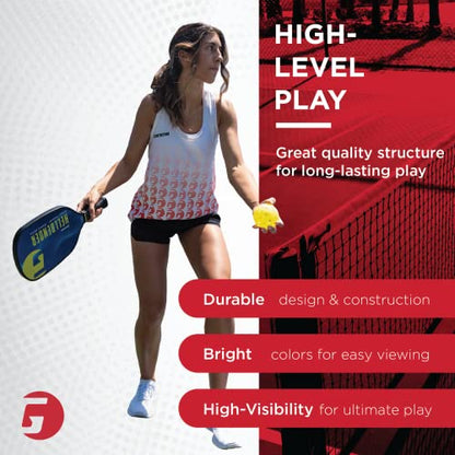 Gamma Photon Pickleballs, 40 Precision Molded Holes, USAPA Approved for Tournament Play, High-Visibility, Quiet, Durable, Ultra Balanced