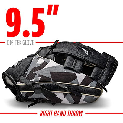 Franklin Sports Kids-Baseball Gloves - RTP Child's Tball Glove - Boys + Girls Teeball Mitt Set - Kids + Toddler - Right or Left Hand Throw - 9.5" - color: Black/White
