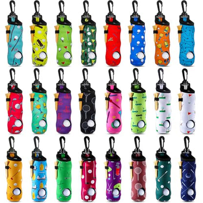 WILLBOND 24 Pcs Golf Ball Carry Bag Tee Holder for Neoprene Pouch Portable with Hook Accessories for Men Women - style: Stylish