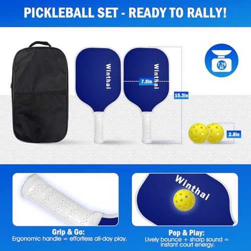 2PCS Pickleball Practice Rebounder Net Complete Set with Pro Pickleball Paddles and Balls