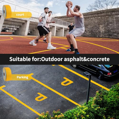 Reflective Pavement Marking Tape Slip-Resistant and Durable, Heavy-Duty Rubber Base for Outdoor Applications, Perfect for Driveways, Walkways, and Parking Areas (Yellow, 4 Inch X 18 Feet) - size: 4 Inch x 18 Feet