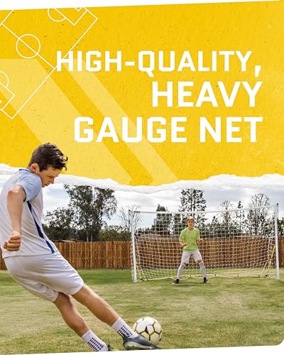 SKLZ Quickster Soccer Goal - Portable Goal for Backyard & Field - Durable Tension-Tite Frame & Heavy Gauge 2-Ply Net - Adjustable Click-Lock Poles, Metal Stakes - Carrying Case with Handle - style: 6 x 4 Feet